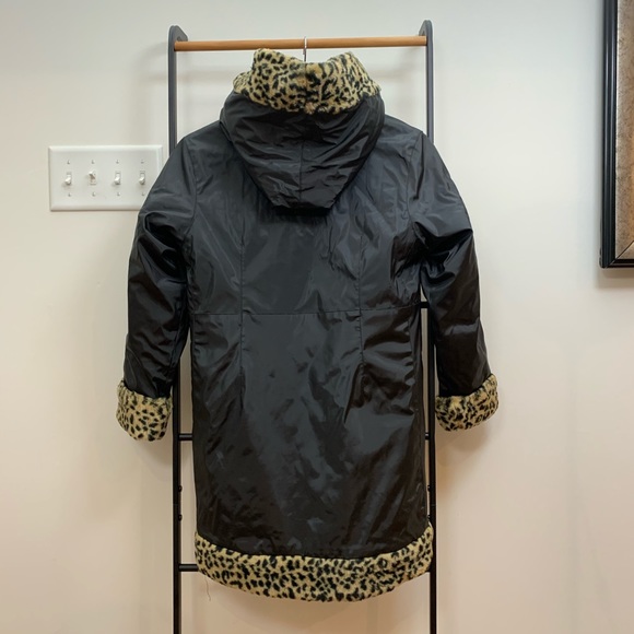 Faux Leopard Fur Trimmed Winter Coat - Girls - Picture 9 of 11